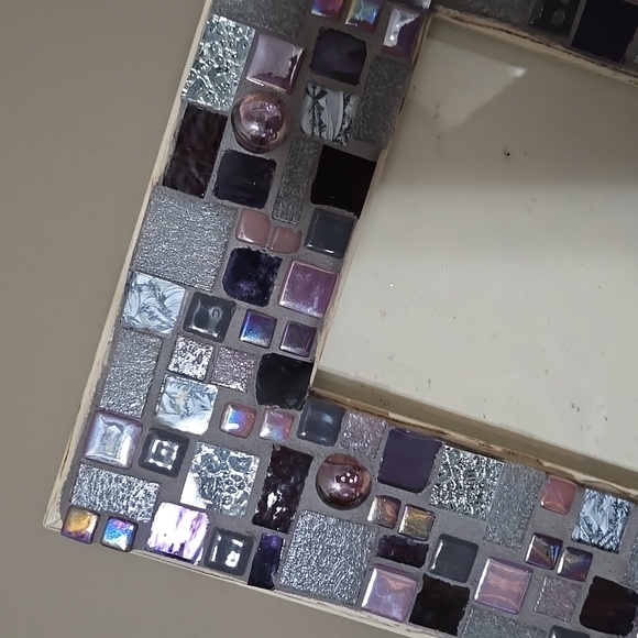 Mosaic Glass Photo Frame - Purple and Silver 4x6 or 6x4 Inches - Picture 3 of 5